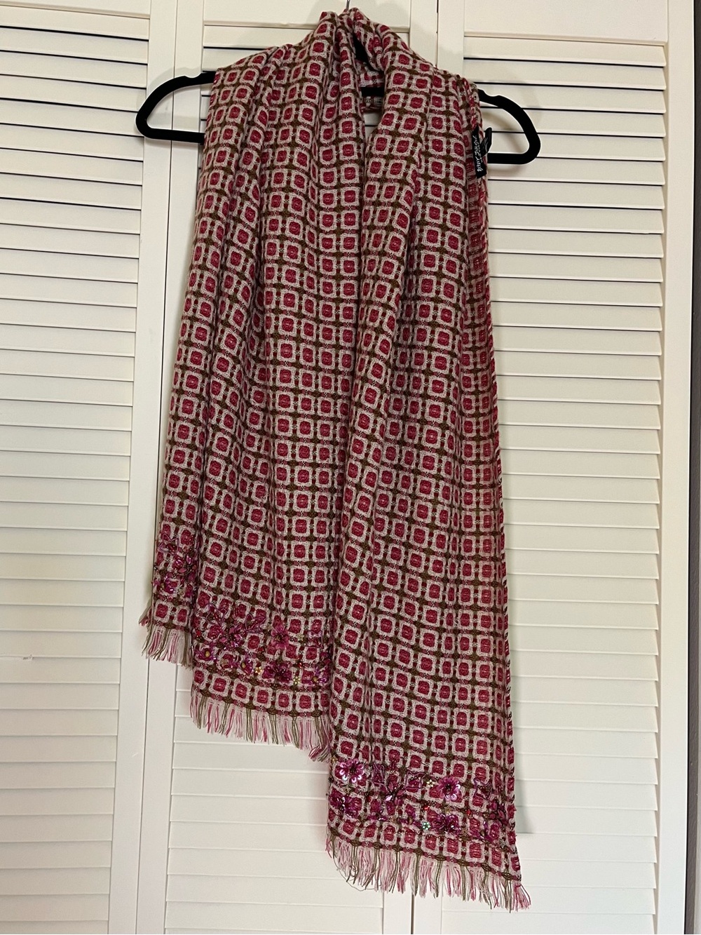 Incredible Vintage Betsey Johnson Scarf with Sequin and Rhinestones